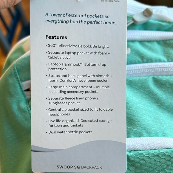 High Sierra Swoop SG Backpack Aquamarine and White. Fits 17” Laptop - Picture 4 of 13